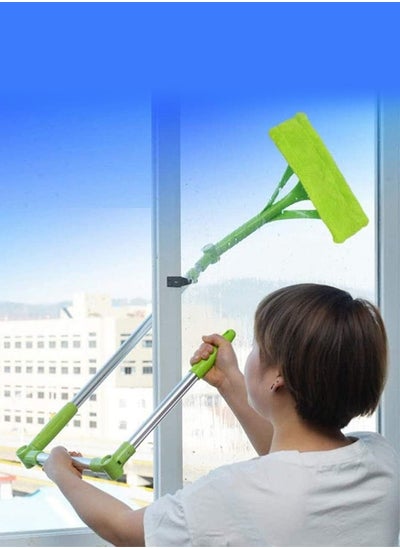 Buy Telescopic U-Shaped Window Cleaner Kit, Folding Handle Glass Scraper Cleaning Tool, Lightweight Extension Pole Cleaning Sponge for Window/Shower/Car/Mirror/Home and Kitchen in Saudi Arabia