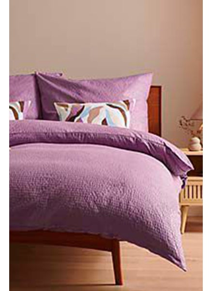 اشتري Seersucker Duvet Set 135 x 200 cm, Purple في الامارات