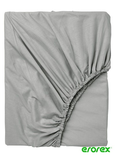 Buy Fitted sheet light grey 180x200 cm in Saudi Arabia