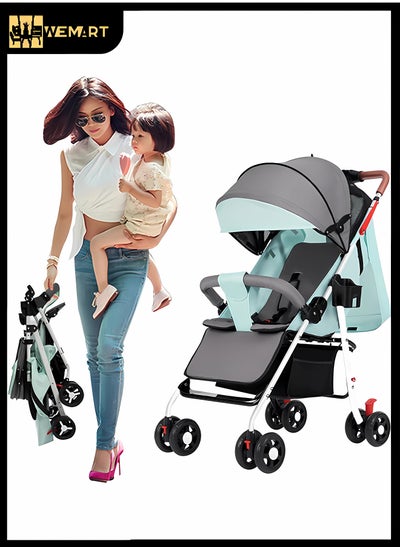 Buy Lightweight Stroller, Baby Foldable Travel Umbrella Stroller with Storage Basket, Cup Holder, Mosquito Net, 5 Point Safety Harness, Pushchair for Baby 0-36 months, 0-15kg in Saudi Arabia