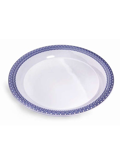 Buy Melamine Round Tray 15.75" Blue Line in UAE