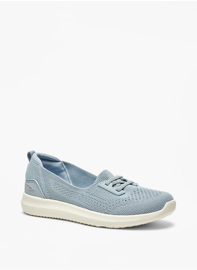 اشتري Textured Slip-On Sports Shoes with Lace-Up Detail في الامارات