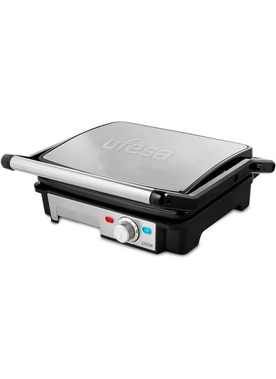 Buy Grill, 2200 W, Non-Stick Plates, 180° Plate Openings, Temperature Regulator, Grease Tray, Cold Touch Handles, Silver/Black-PR2000 in UAE