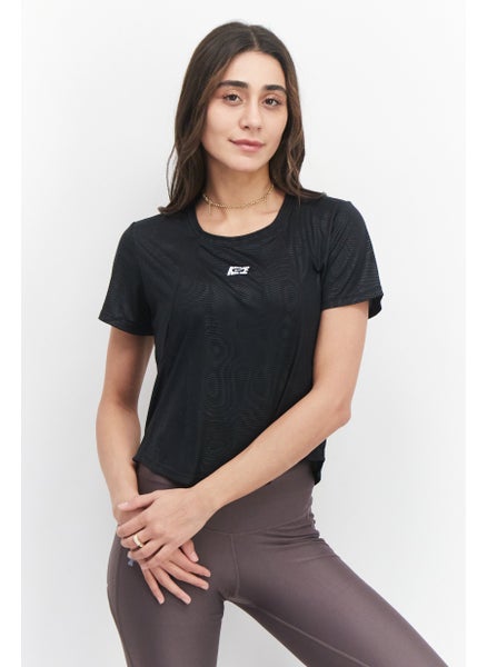 Buy Women Sportswear Fit Brand Logo Training T-Shirt, Black Combo in UAE