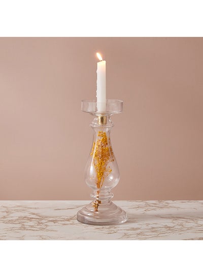 Buy Oligo Dry Flower Glass Candleholder 12 x 28 x 12 cm in UAE