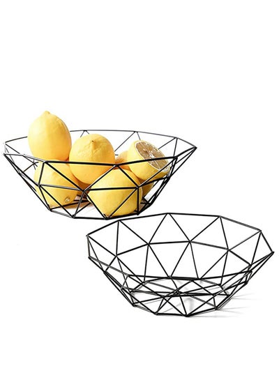 Buy Metal Wire Fruit Bowl, 2 Pack Storage Baskets for Fruit, Vegetables, Snacks, Potpourris for Iron Fruit Storage Baskets for Kitchen Counter, Home Decor in UAE