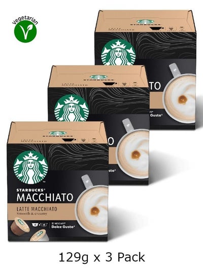 اشتري Nescafe Dolce Gusto Latte Macchiato 12 Pods 129g Pack of 3 في الامارات