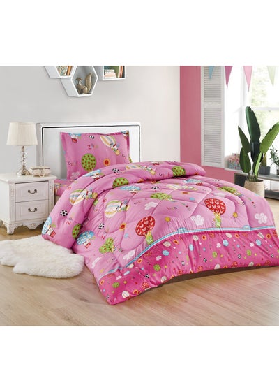 اشتري 3-Piece kids Medium Filling Comforter set Reversible Bed Set Single Size 160x210 cm for Boys & Girls في السعودية