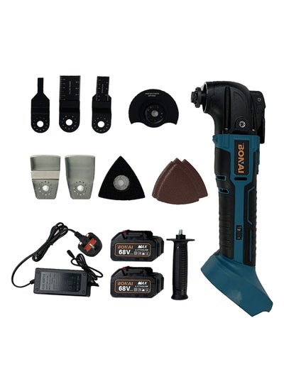 Buy BONAI Powerful Cordless Oscillating Multi Tool  Including 2 pcs 68V batteries and 22 Pcs Consumable Accessory Blade Sanding Kit Make it a Detail Sander,Mini Saw Grinder,Scraper and Grout Remover in UAE