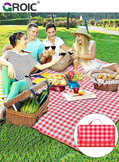 Buy Picnic Blanket Extra Large Waterproof, 200×200cm Waterproof Foldable Blanket, Portable Picnic Mat, Camping Grass Picnic Blanket for 8 Adults Outdoor Picnic Mat, Camping Outdoor Activities Supplies in UAE