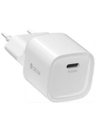 Buy Devia Smart Series Mini PD 20W Quick Charger, EU, White in Egypt