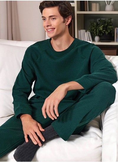 اشتري Green Regular Fit Waffle Knitted Pajama Set TMNAW23PT00015 في مصر