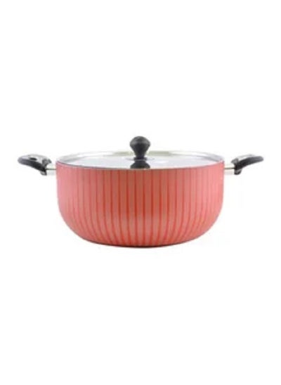 Buy Cooking Pot Red/Silver/Black 30cm in Saudi Arabia