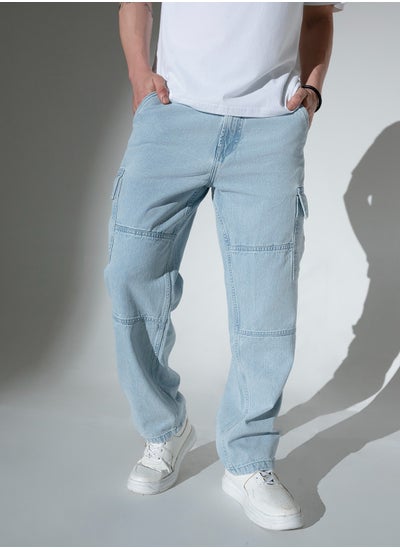 Buy Men Clean Look Mid-Rise Relaxed Fit Pure Cotton Jeans in UAE