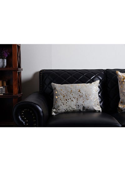 Buy Lexus Foil Printed Hairon Filled Cushion 35x50Cm   Gold in UAE