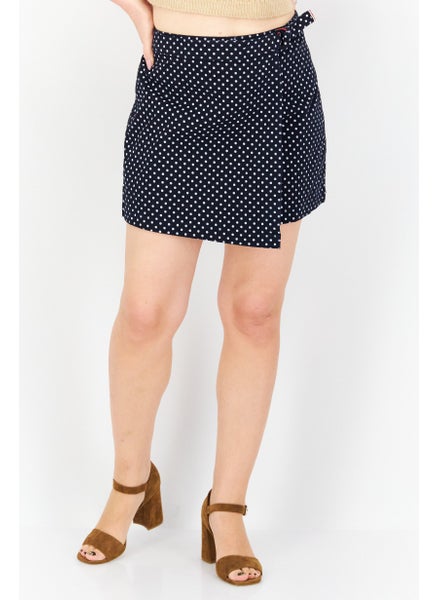 Buy Women Polka Dot Basic Short, Navy/White in UAE