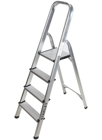 اشتري Stanley Step Ladder 4 Steps Aluminum Ladder With Non-Slip Rubber Edge Guards في الامارات