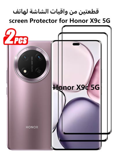 Buy 2 Pieces Honor X9c 5G Tempered Glass Screen Protector, 3D Full Coverage, 9H Tempered Glass Film, HD Transparent, Anti-scratch and Bubble-free, Easy to Install in Saudi Arabia