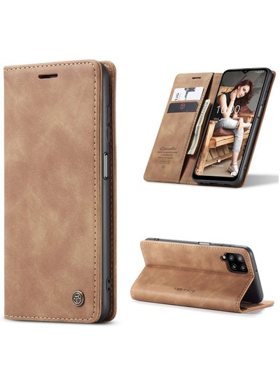 Buy CaseMe Samsung Galaxy A12 4G/5G/M12 Case Wallet Case Book Folding Flip Folio Case with Magnetic Kickstand Card Slots Protective Cover - Brown in Egypt