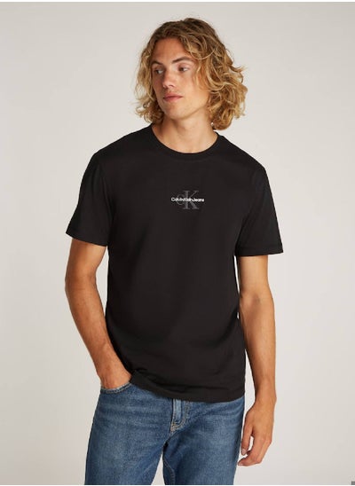 Buy Men's Monogram T-Shirt - Cotton jersey, Black in Saudi Arabia