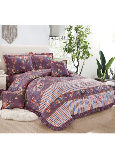 Buy Compressed Colored Comforter Set Duble Size 6 Pieces 1 comforter + 1 bed sheet + 2 Pillowcase + 2 cushion case in Saudi Arabia