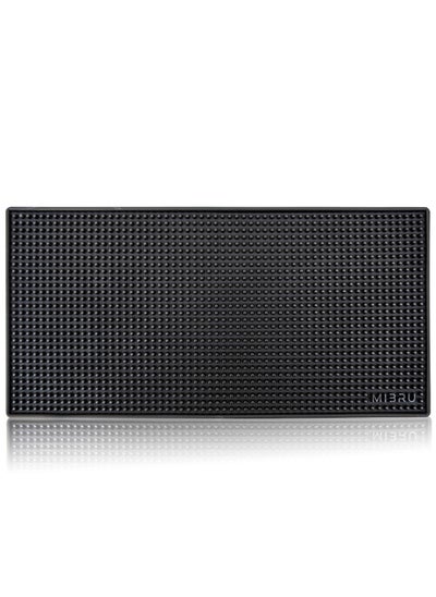 Buy Dish Drying Silicone Coffee Rubber Bar Service Spill Mat Black 20 x 40cm in Saudi Arabia