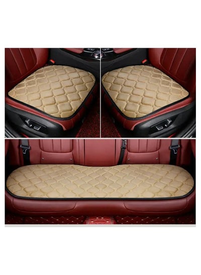 Buy 3 Pcs Plush Car Seat Cover Anti Slip Soft Seat Car Seat Cushions Car Pad Car Styling Car Seat Protection Cover Accessories Car Chair Cover Car Interior Decoration in Saudi Arabia