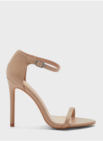 اشتري Ankle Strap Satin Heeled Sandal في الامارات