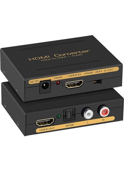 اشتري HDMI to HDMI + Audio (SPDIF + R/L) Converter (EU Plug)(Black) في الامارات