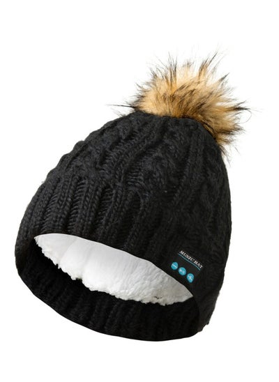 اشتري Bluetooth Knitted Hat With Mic One Size Black في السعودية