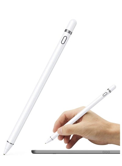 Buy Active Stylus Pen with Palm Rejection for Precise Writing/Drawing Compatible with Apple iPad White in UAE