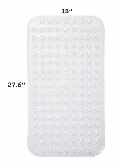 اشتري Bath Tub Mat, Inches Non-Slip Shower Mats with Suction Cups and Drain Holes, Bathtub Bathroom Machine Washable, Medium Size 27.6 x 15 (Clear) في السعودية