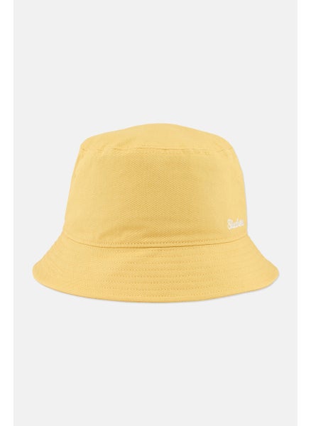 اشتري Unisex Embroidered Logo Bucket Hats, Light Yellow في الامارات