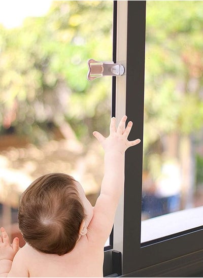 اشتري Sliding Door Lock for Child Safety Window Stoppers for Vertical Windows (2 Pack) في الامارات