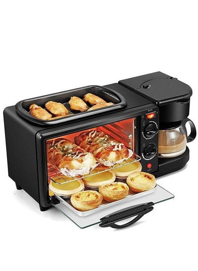 Buy 3-in-1 Multifunction Breakfast Maker Coffee Machine Electric Oven in UAE