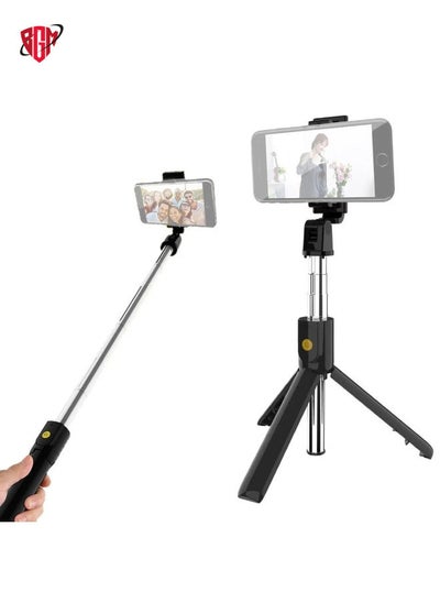 Buy K10 Bluetooth 4.0 Mobile Phone Adjustable Bluetooth Selfie Stick Self-timer Pole Tripod (Black) in UAE