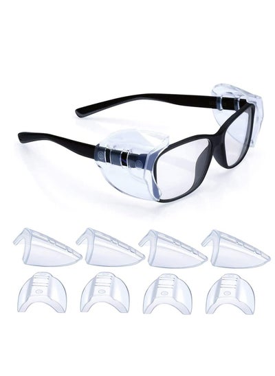 Buy 4 Pairs Eye Glasses Side Shields Flexible Slip on Side Shields for Safety Glasses Fits Small to Medium Eyeglasses in UAE