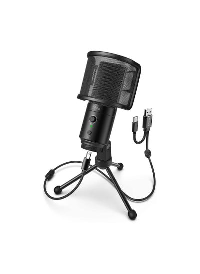 Buy USB Desktop PC Microphone with Pop Filter in UAE