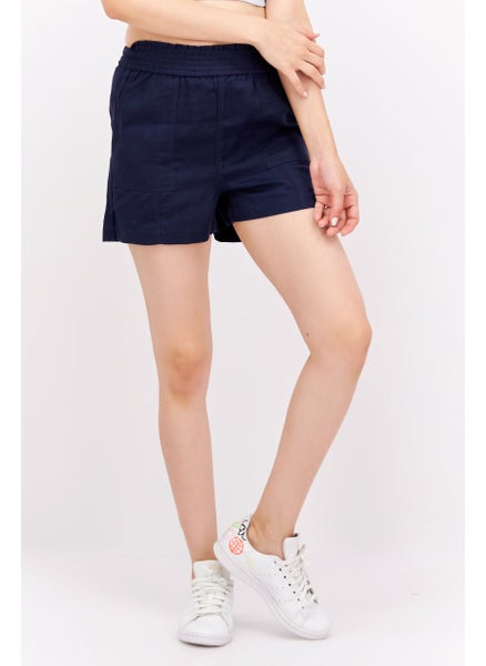 Buy Women Solid Basic Short, Navy in UAE