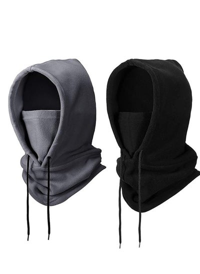 اشتري Thermal Fleece Hats - 2-Pack Perfect for Riding, Skiing, and Sports. Stay Warm and Stylish with this Heavyweight Winter Fleece Balaclava and Neck Wrap Combo. One Size Fits All في الامارات