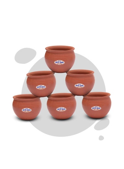 Buy Handmade Earthen Clay Jully Cup Set Natural in UAE