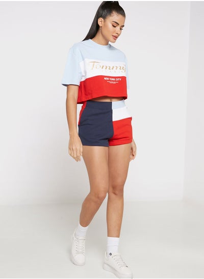 Buy Colorblock High Waist Shorts in UAE