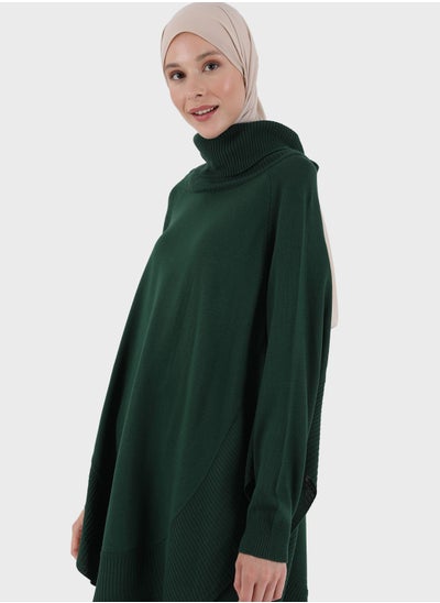 Buy Turtle Neck Side Slit Tunic in UAE