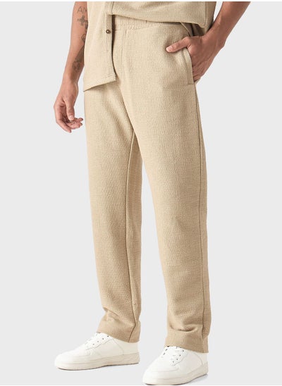 Buy Textured Elasticated Waist Pants in Saudi Arabia