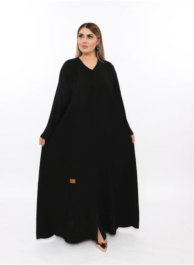 Buy A Dark black Practical Abaya, With A Unique Design in Saudi Arabia