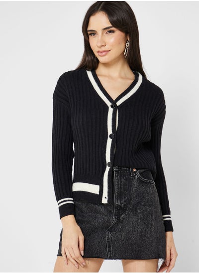 Buy Cardigan With Contrast Trims in Saudi Arabia