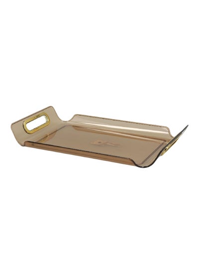 Buy Elegant and Durable Design Rectangular Serving Tray Transparent Brown 41 x 5 x 29 cm Y1K150050-AM in Saudi Arabia