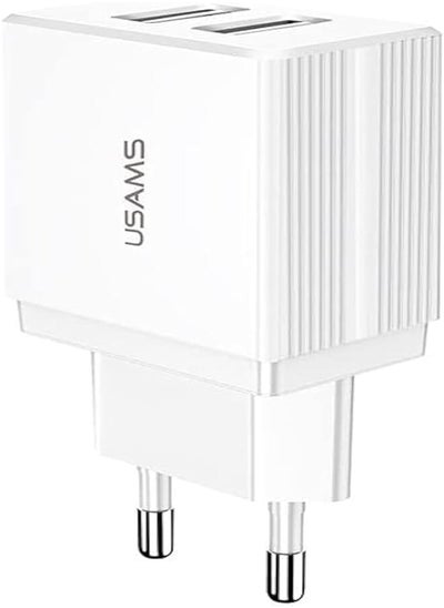 اشتري Usams us-cc090 t24 2.1a dual usb travel charger(eu) في مصر