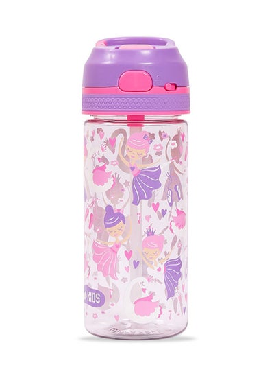 Buy Tritan Water Bottle w/ Lockable Push button and Carry Handle Tropical-Purple 420ml in UAE