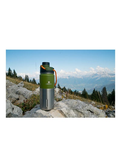 Buy Double Wall Stainless Steel Vacuum Sports Bottle Moss 500 ml 304 Stainless Steel And Polypropylene Lid Modern Houseware Bottle Green in UAE